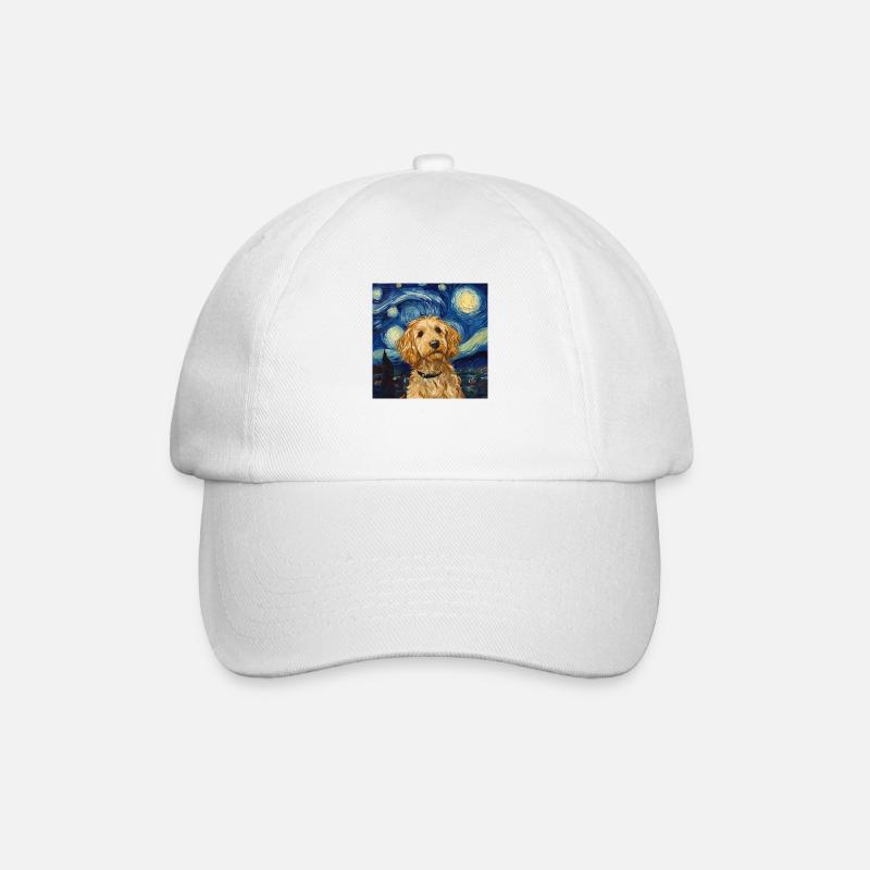 Goldendoodle Golden Doodle Van Gogh - Baseballkappe - Weiß/Weiß