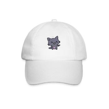 cat - Baseball Cap - white/white - Front
