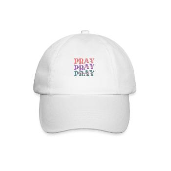 Pray On It Pray Over It Pray Through It - Baseballkappe - Weiß/Weiß - Vorne