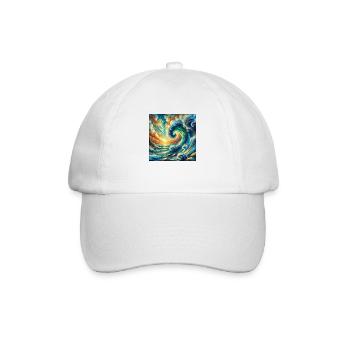 Große Wellen | Surfing Wear - Baseballkappe - Weiß/Weiß - Vorne