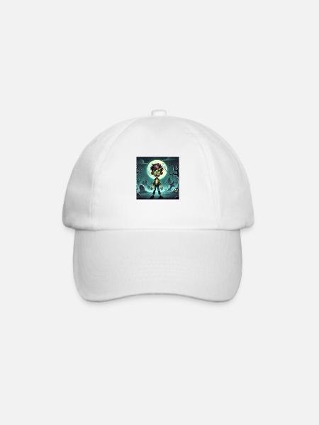 Zombie in front of the full moon - Baseball Cap - white/white
