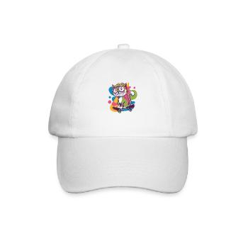 Chat patineur funky - Casquette classique - blanc/blanc - Devant