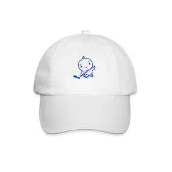 Bird Playing Hockey Sport Puck Stick Hobby - Baseball Cap - white/white - Front