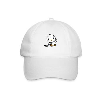 Bird Playing Hockey Sport Puck Stick Hobby - Baseball Cap - white/white - Front