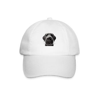 Dog Head 7 black - Baseball Cap - white/white - Front