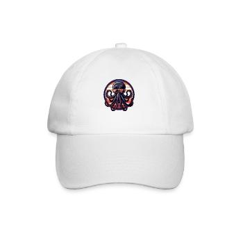Oktopus Cool Sommer - Baseballkappe - Weiß/Weiß - Vorne