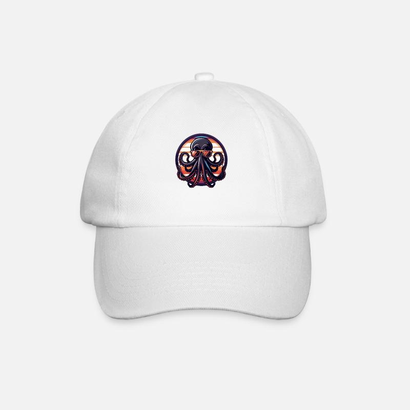 Oktopus Cool Sommer - Baseballkappe - Weiß/Weiß