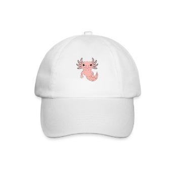 Axolotl géométrique – Graphisme minimaliste - Casquette classique - blanc/blanc - Devant