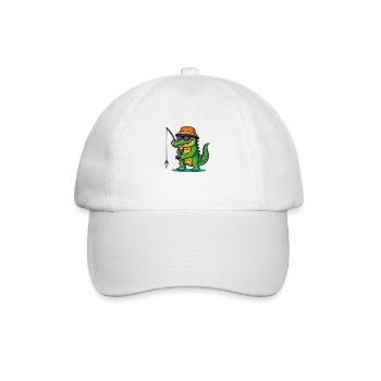 Krokodil Angeln - Baseballkappe - Weiß/Weiß - Vorne