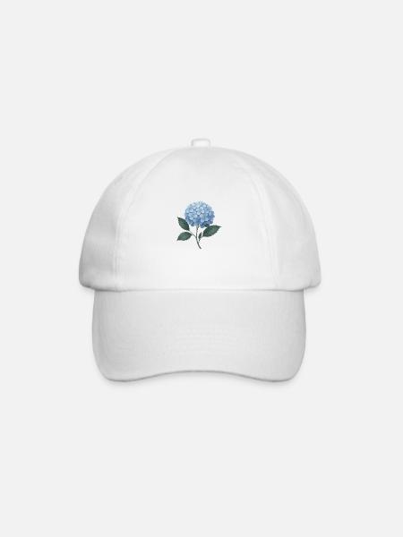 Hydrangea Magic – Blue Flower Ball - Baseball Cap - white/white