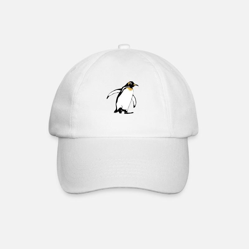 Pinguin - Baseballkappe - Weiß/Weiß