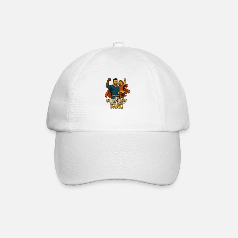 PapaHero - Baseballkappe - Weiß/Weiß