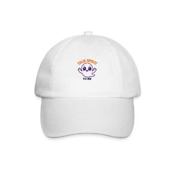Kawaii Ghost with Blue Eyes Halloween - Baseball Cap - white/white - Front