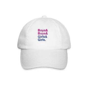 Jungen & Mädchen: Bisexuelle Swiftie Pride - Baseballkappe - Weiß/Weiß - Vorne