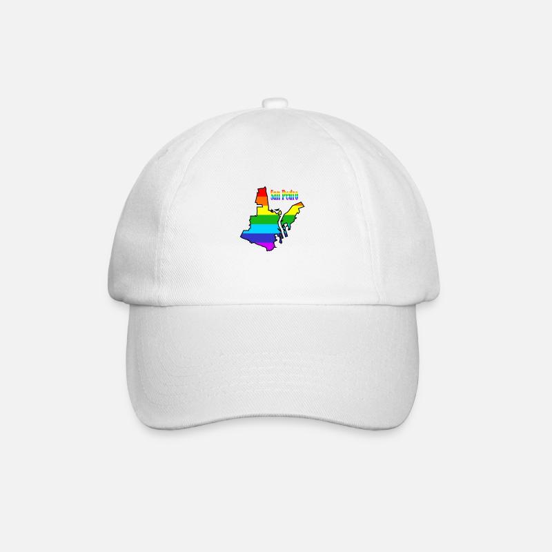 San Pedro, Regenbogen - Baseballkappe - Weiß/Weiß