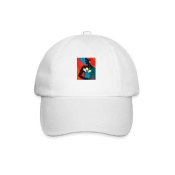 Floral Woman – Afro Pop Art - Baseball Cap - white/white - Front