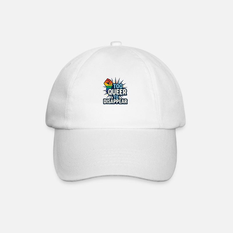 Too queer to disappear. - Baseballkappe - Weiß/Weiß