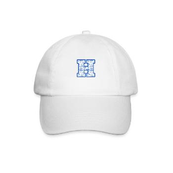 Lettre h chinoiserie bleu - Casquette classique - blanc/blanc - Devant