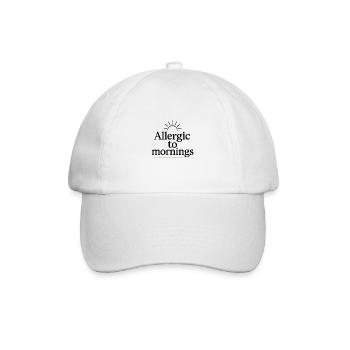 Allergic to mornings - Baseballkappe - Weiß/Weiß - Vorne