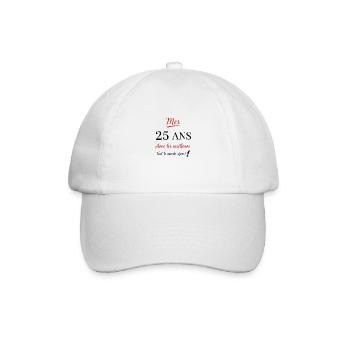 A signer 25 ans anniversaire cadeau anniv 25 ans - Casquette classique - blanc/blanc - Devant