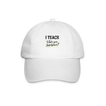 J’enseigne – Quel est votre superpouvoir ? Professeur drôle - K - Casquette classique - blanc/blanc - Devant
