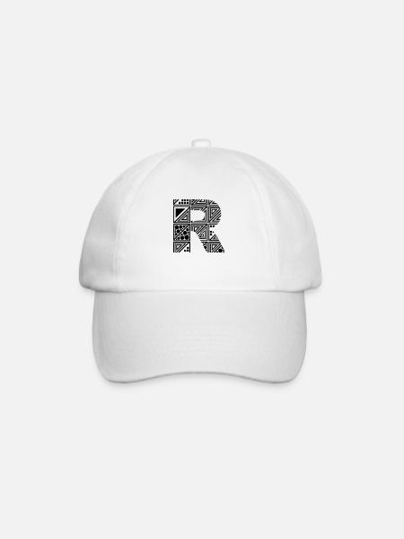 lettre R - Casquette classique - blanc/blanc