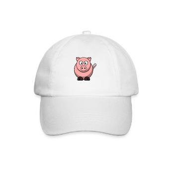 Rosa Schweinchen - Baseballkappe - Weiß/Weiß - Vorne
