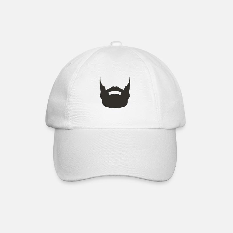 Bart vollbart Maske Hipster Trend - Baseballkappe - Weiß/Weiß