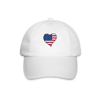 Heart USA - Baseball Cap - white/white - Front