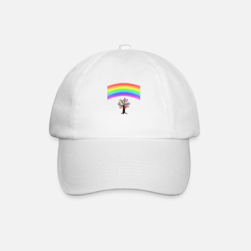 Rainbow Tree - Baseballkappe - Weiß/Weiß