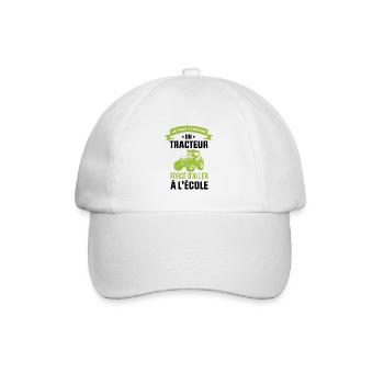 Né Pour Conduire Un Tracteur Cadeau Humour - Casquette classique - blanc/blanc - Devant