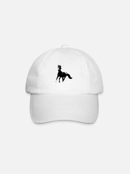 Galloping black horse - Galopa - Baseball Cap - white/white