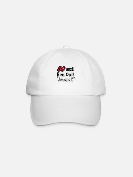 50 ans / anniversaire 50 ans / t-shirt 50 ans - Casquette classique - blanc/blanc