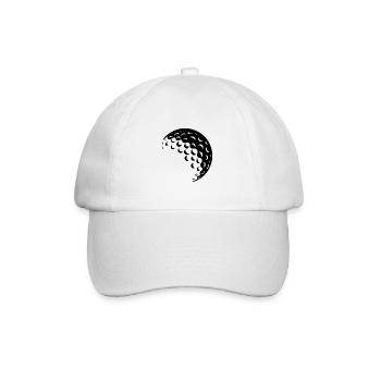 Golf ball black - Baseball Cap - white/white - Front