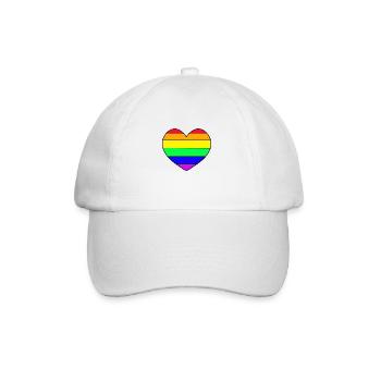 Regenbogen Herz - Baseballkappe - Weiß/Weiß - Vorne