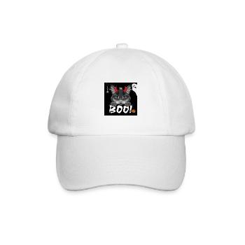 Festive design with a black cat for Halloween - Baseball Cap - white/white - Front