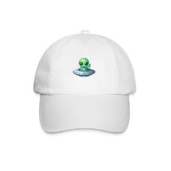 Alien zeigt Peace - Baseballkappe - Weiß/Weiß - Vorne