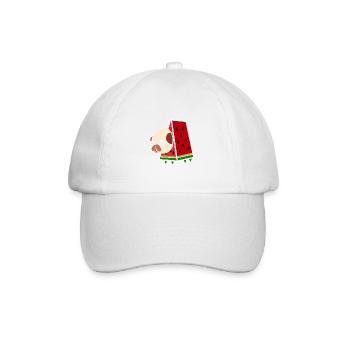 Pug and watermelon. Dog Mom Gift - Baseball Cap - white/white - Front