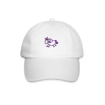 Buntes, fliegendes Einhorn - Baseballkappe - Weiß/Weiß - Vorne
