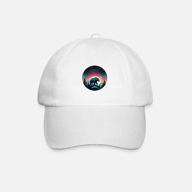Grizzlybär Kodiakbär Braunbär Silhouette - Baseballkappe - Weiß/Weiß