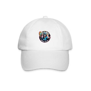 Schimpanse mit Sonnebrille, Basecap und Frisbee - Baseballkappe - Weiß/Weiß - Vorne
