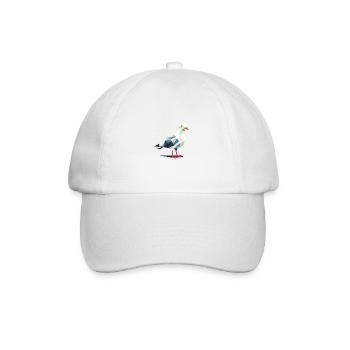 Moin Bande dessinée Nordsee Hambourg Polygone Mouette Oiseau Jetée - Casquette classique - blanc/blanc - Devant