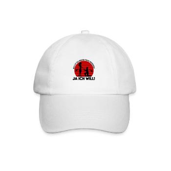 Hochzeit Willst du meine Frau werden Ja ich will - Baseballkappe - Weiß/Weiß - Vorne