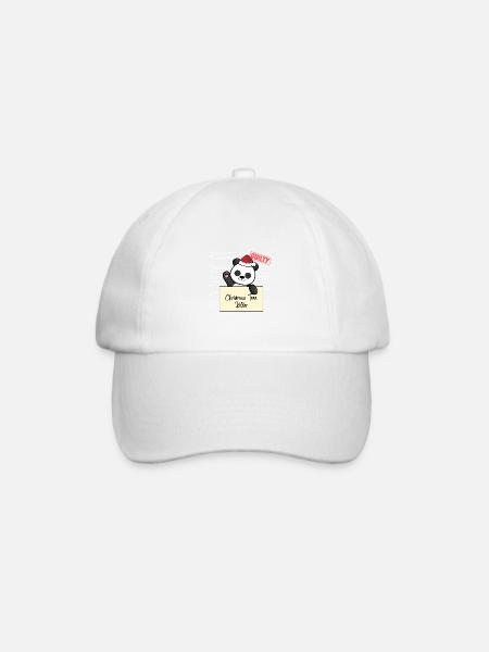 Weihnachtsbaum Umschubser Panda - Baseballkappe - Weiß/Weiß