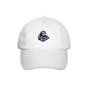 Joueur de synthétiseur paresseux détendu - Casquette classique - blanc/blanc - Devant