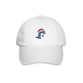 Delfin Weihnachten Niedlich - Baseballkappe - Weiß/Weiß - Vorne