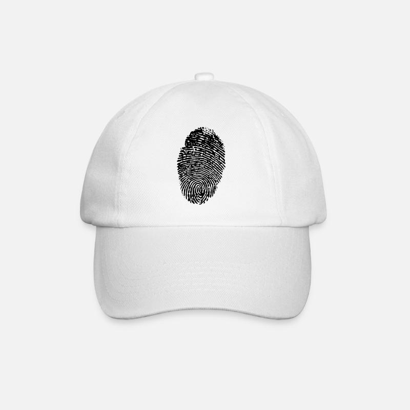 fingerprint plain invert - Baseball Cap - white/white