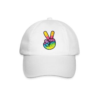 Peace Hand Hippie - Baseballkappe - Weiß/Weiß - Vorne