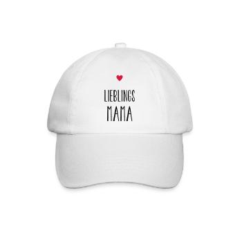 Mama Lieblingsmama Herz Geschenk Muttertag - Baseballkappe - Weiß/Weiß - Vorne