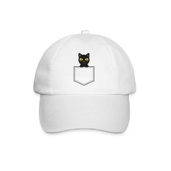Chat noir animal de poche - Casquette classique - blanc/blanc - Devant